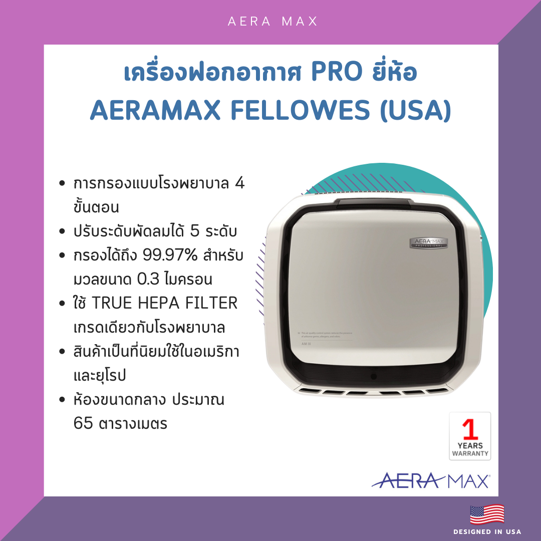 เครื่องฟอกอากาศ Pro ยี่ห้อ Aeramax Fellowes (USA)