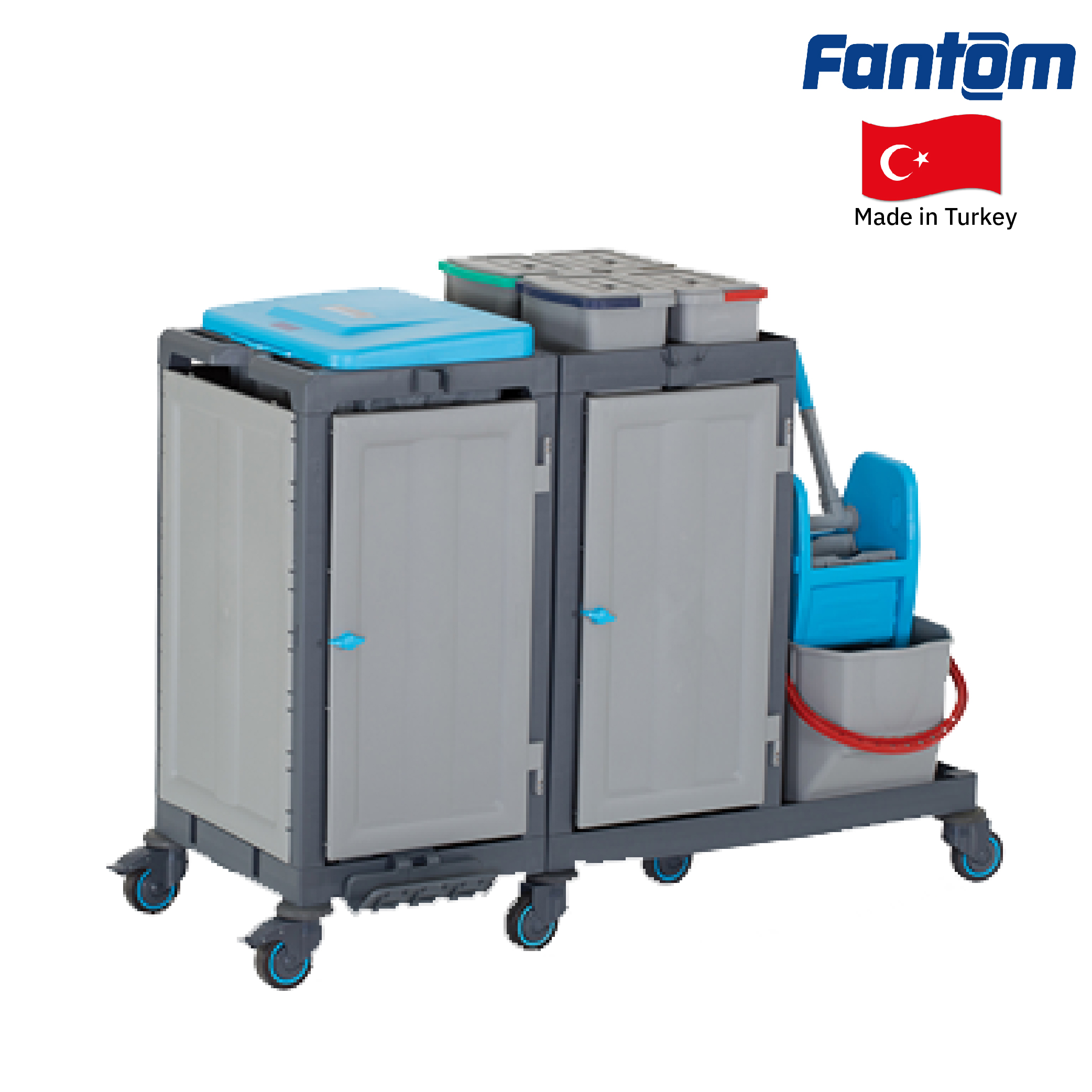 รถเข็นอุปกรณ์ทำความสะอาด รถเข็นแม่บ้าน Fantom รุ่น PROCART 3348